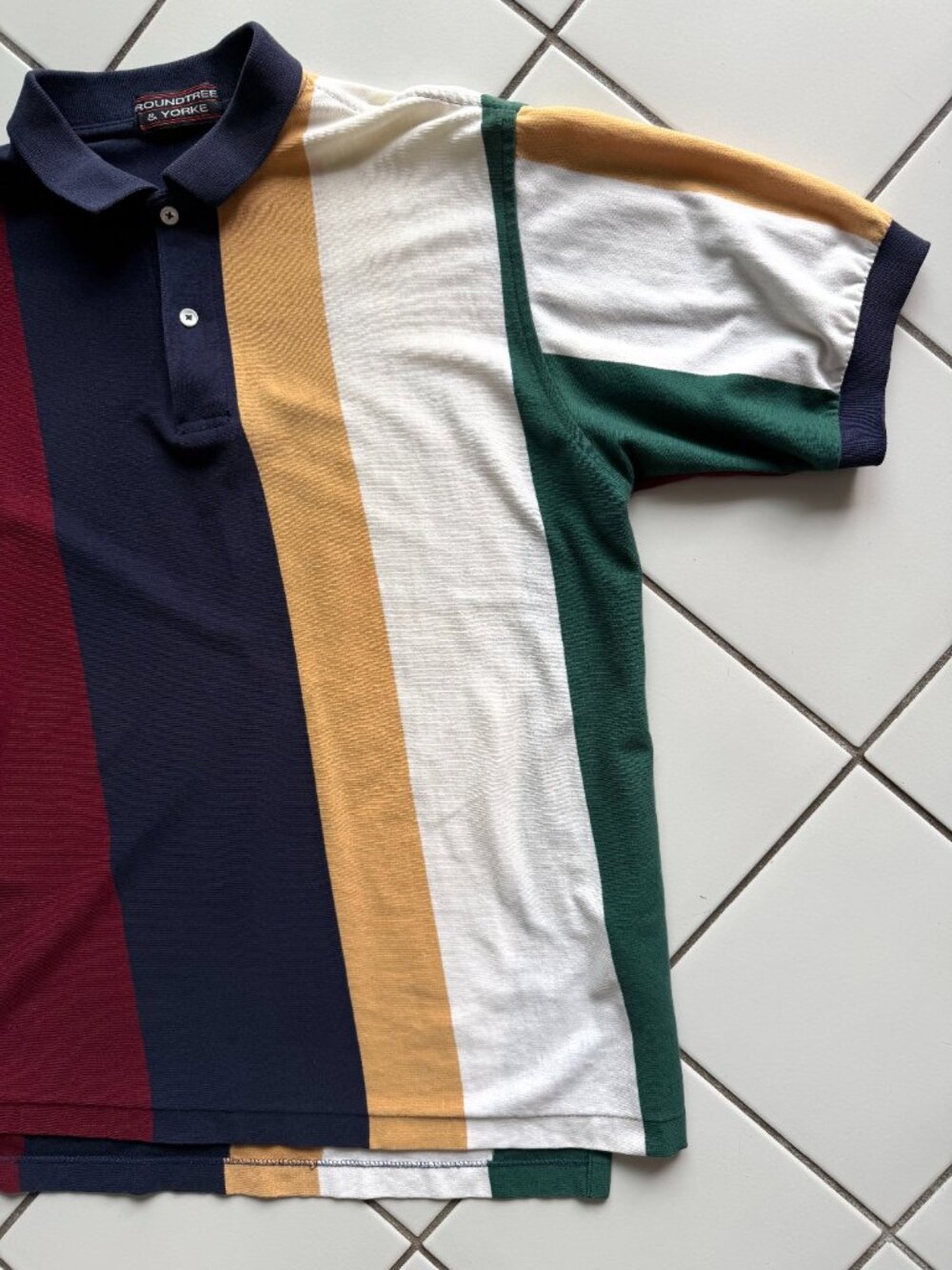 Vintage Roundtree & Yorke colourblock Men's Polo (medium)
